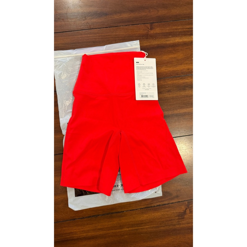 LSKD Elixir Mid Short Tight Scarlet Red High Rise 6 Inch Athletic Shorts 2XS NEW